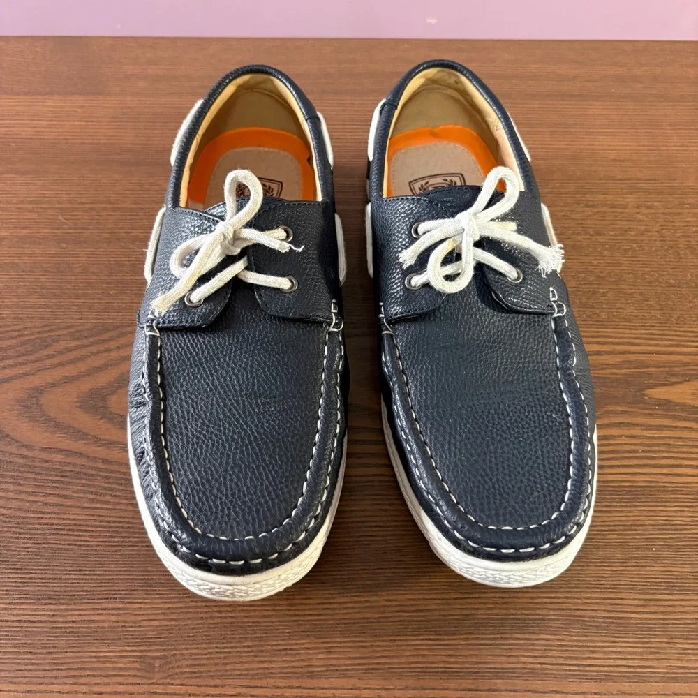 Phat‎ Classic Boat Shoes Mens Size 10 Navy Blue Excellent Nautical Loafers